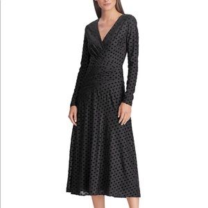 NWT Ralph Lauren Faux Wrap Polka Dot dress size 18
